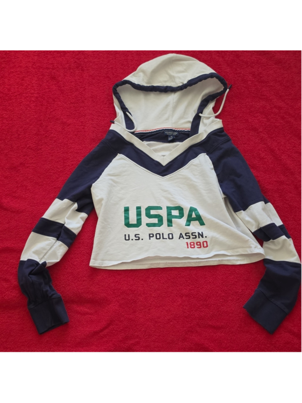 US Polo Assn Long Sleeve Hoodie Sweatshirt White Women’s Size M Good Condition